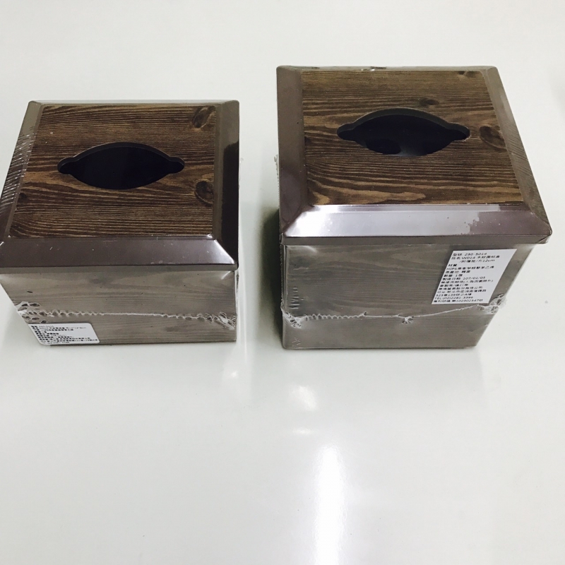 W015木紋面紙盒(深咖啡)(小)