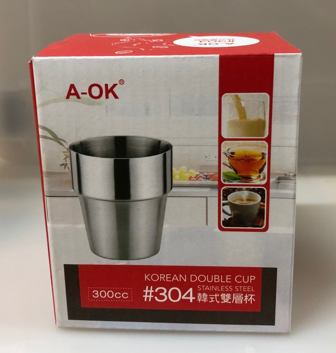AOK韓式雙層杯300cc